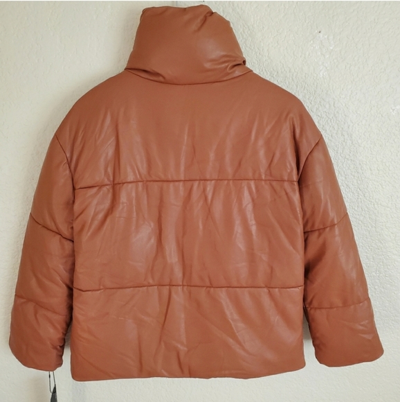 Bagatelle Faux Vegan Leather Puffer Jacket - Picture 6 of 7